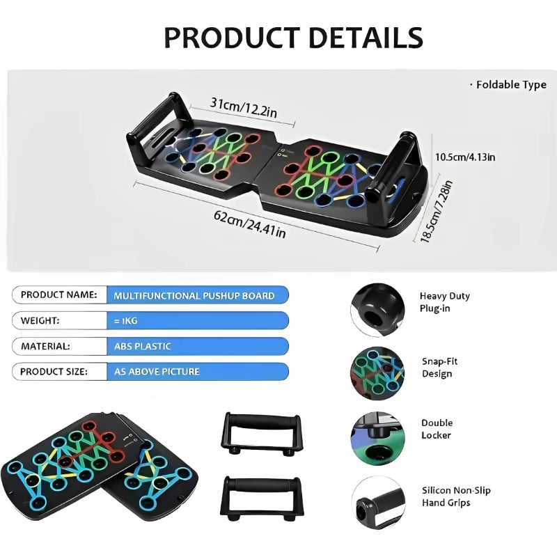 Portable Multifunctional Push-Up Board Home Workout Set Foldable Push up Bar Resistance